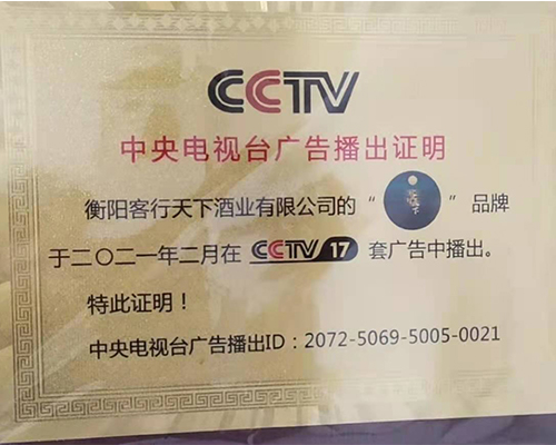 CCTV廣告播出證明